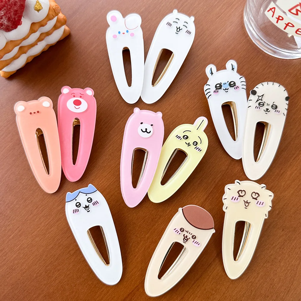 Kawaii Animals Duck Beak Hairclip Anime Figure Chiikawa Hachiware Girl's Forehead Fringe Side Hair Clip Student Hair Accessories