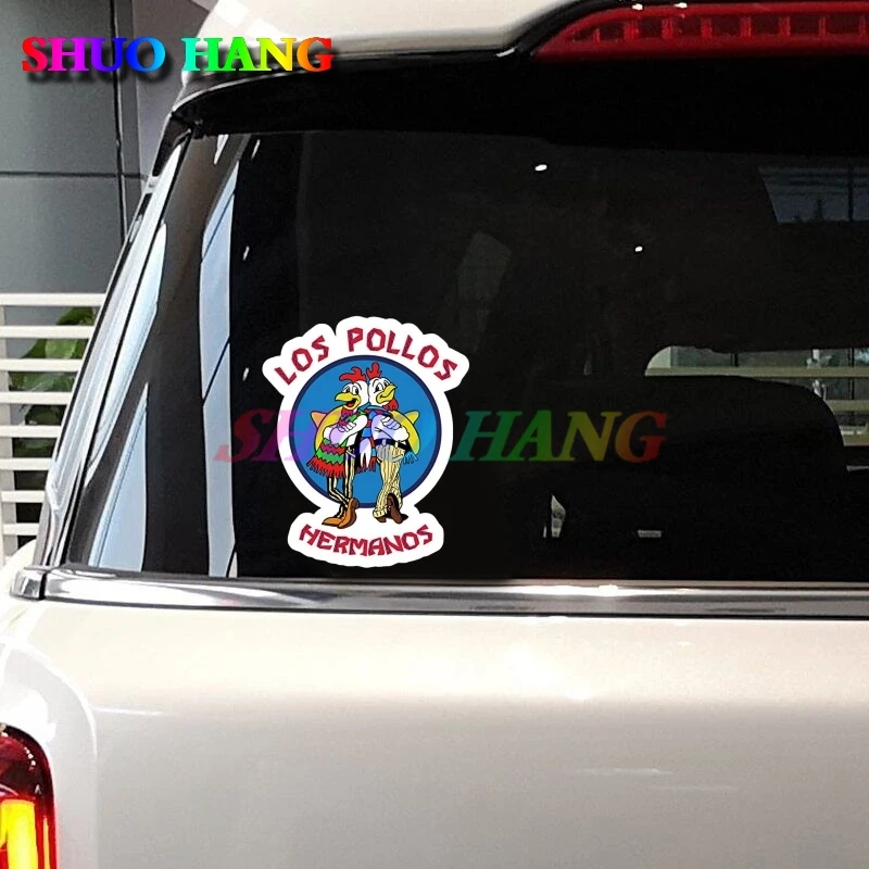 Los Pollos Hermanos Round Breaking Bad - Waterproof Round Decal Sticker Vinyl Waterproof Body Bumper, Motorcycle Accessories