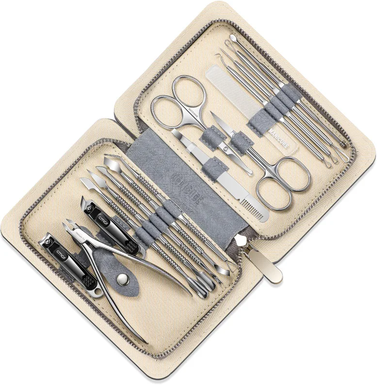 High-Grade Manicure Set 16 In 1 Full Function Kit Professional Stainless Steel Pedicure Sets With Portable Case Idea Gift