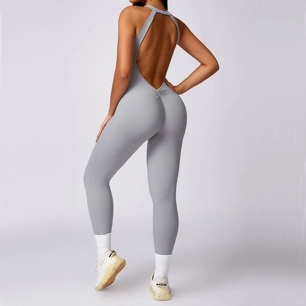 Backless Jumpsuit Women Gym Training Yoga Suit Sportswear Women Sports Fitness Rompers Stretch Female Push Up Workout Bodysuits