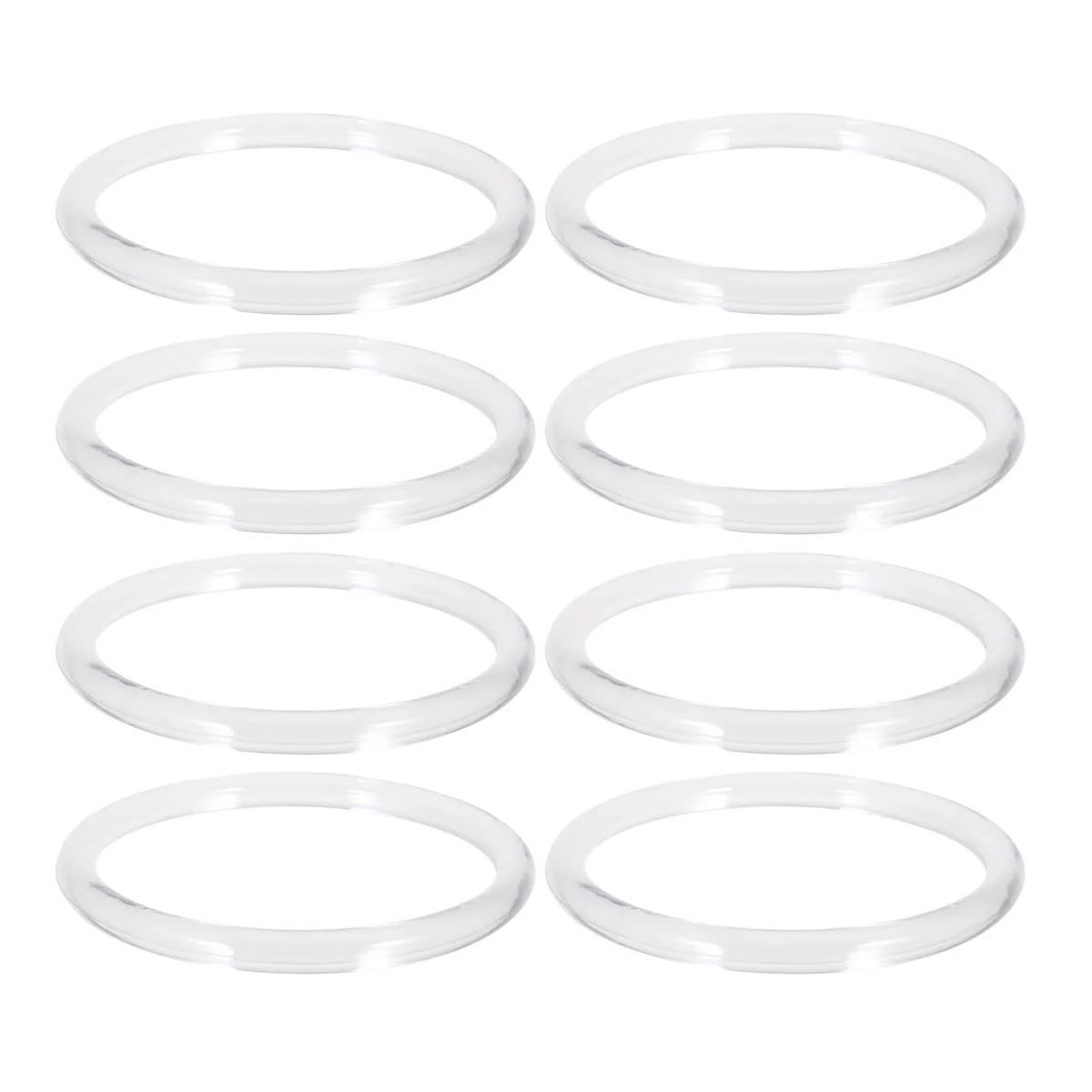 

6Pcs Round Ring Handles Plastic Bag Handle Replacement Female Handbag Accessory Transparent 4 Inch Diameter for DIY Handmade Bag