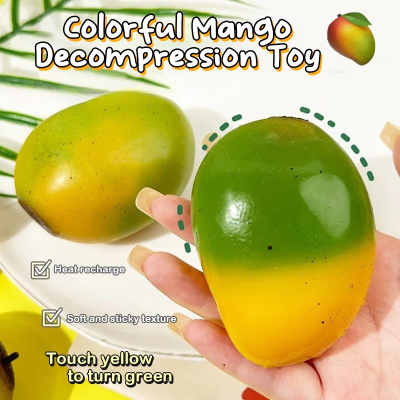 

Squishy Toy Color Changing Mango Mochi Pinching Toy Slow Rebound Stress Release Toy Decompression Toy Creative Toys Gifts