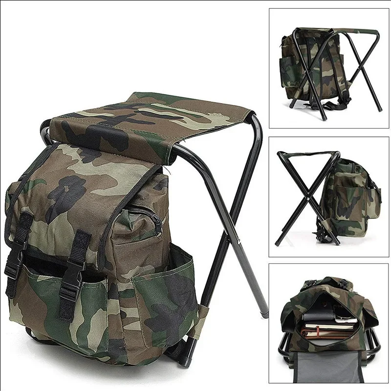 

Outdoor Portable Multi-functional Folding Chair Mountaineering Portable Thermal Insulation Ice Bag Stool Camping Backpack Stool