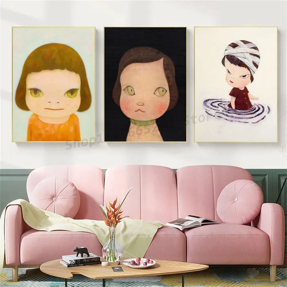 1pc Y-Yoshitomo N-Nara Dream Poster Self-adhesive Art Waterproof Paper Sticker Coffee House Bar Room Wall Decor