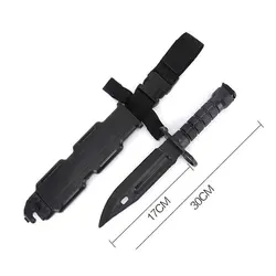 Tactical Rubber M9 Dagger Model Knife for Gift Toy Army Fan Collect CS Game Military Training Outdoor Multi Tool Plastic Bayonet