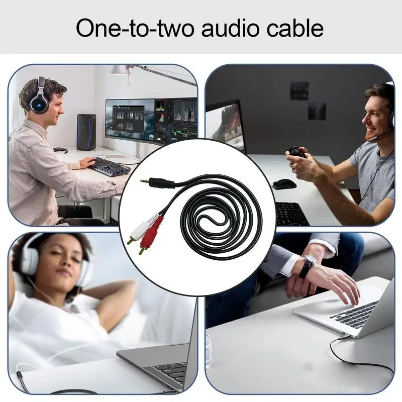 Kabel Audio 2 w 1 mocny kabel Audio-Y z konstrukcją 2-in-1 Adapter słuchawek kabel Audio Y wielokrotnego użytku Adapter Audio Stereo