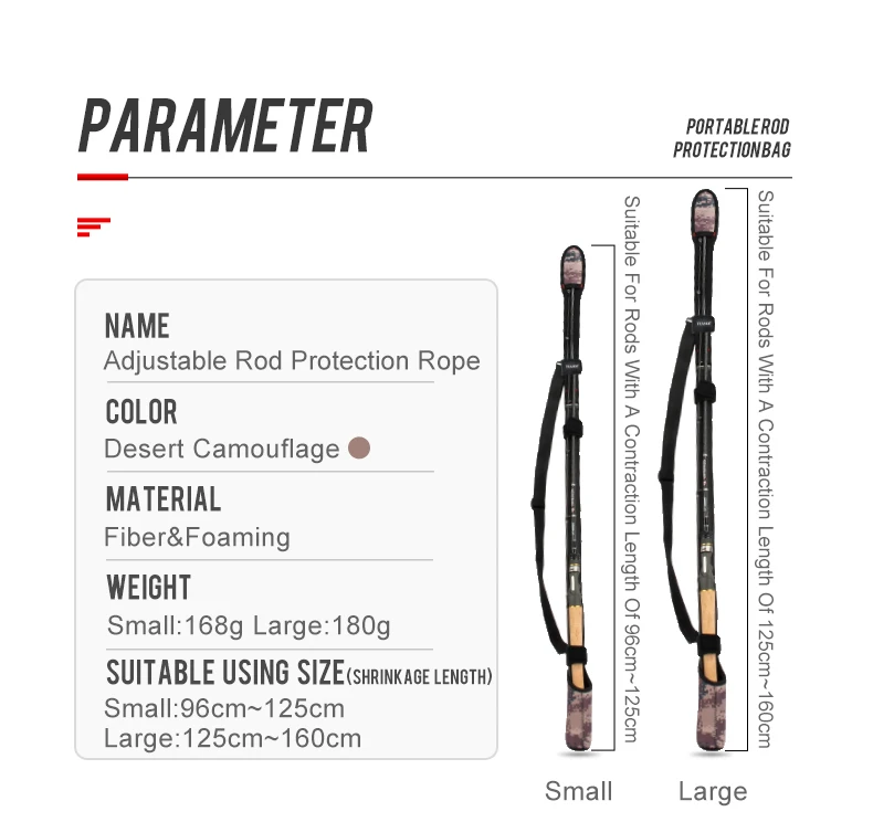 TEASER Lure Rod Schutztasche mit Doppelköpfen, verstellbare elastische Hülle, Hand- und Schultertasche, tragbare Outdoor-Radtasche – Detail 5