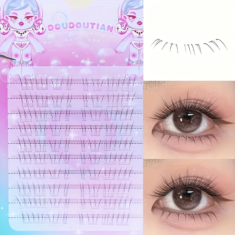 Duoduotian Cat Paw Lower Eyelashes Beginner Friendly 10-14mm Easy to Apply Quick Segmented Style