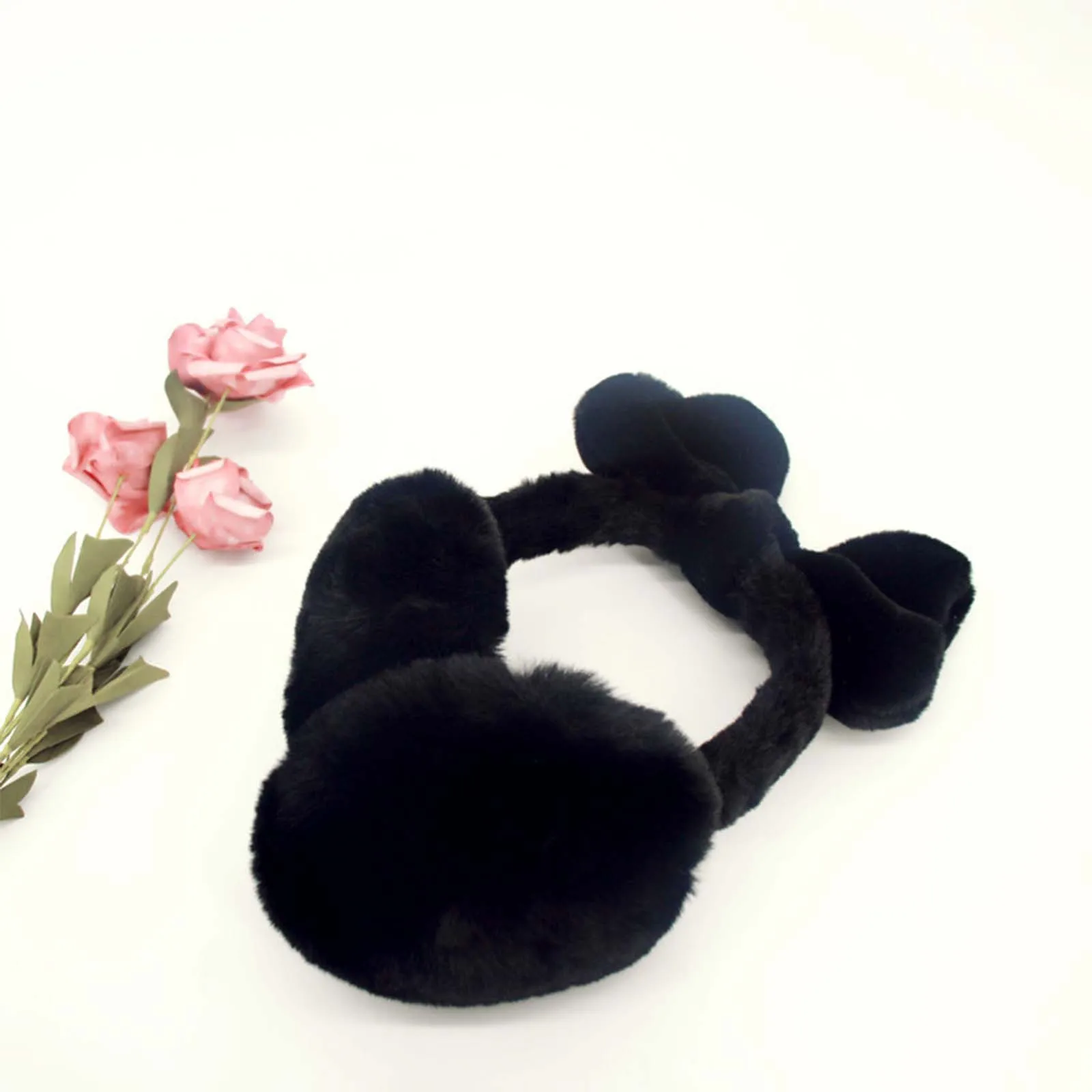 Cache-oreilles en peluche coupe-vent pour filles, cache-oreilles, couvre-oreilles, nœud japonais, mignon, pliant, lapin, élégant, blanc, cyclisme, hiver