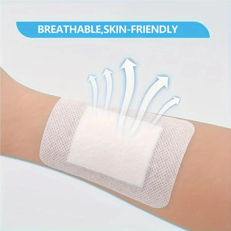 

100PCS Wound Dressings, Breathable Edge Gauze Pads, Latex Free Bandages, Self-adhesive Wound Dressings