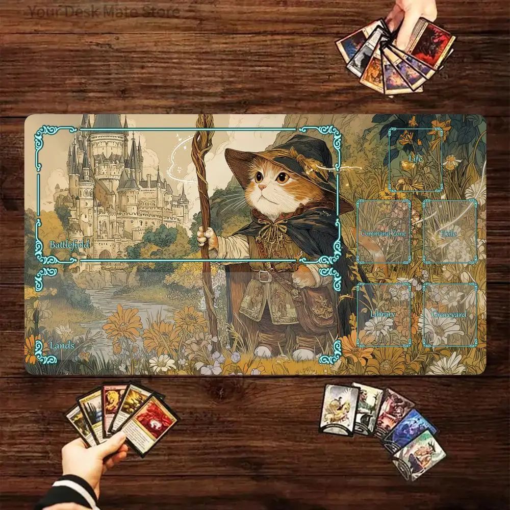 Magic Card Battle Mat Ukiyo-e themed anime warrior design MTG Playmat 14x24inch gathering gaming mats tapete TCG mtg Mouse pad