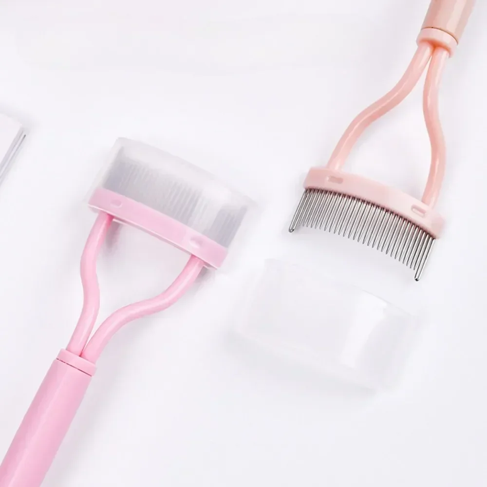 2 in 1 Opvouwbare Wimper Separator Metalen Tanden Rechte Wimperkruller Wimper Borstel Kam Mascara Krul Lash Beauty Makeup Tools