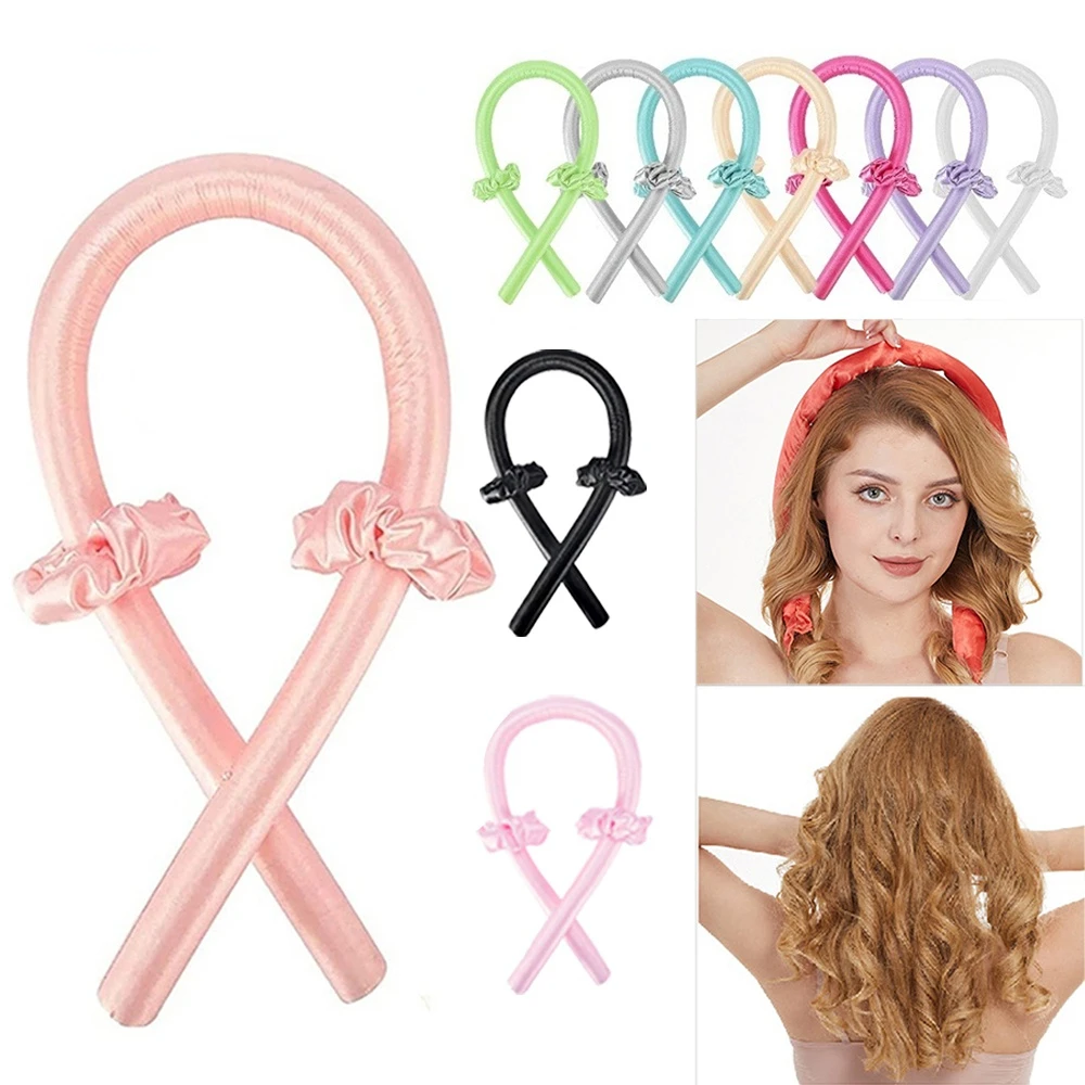 Heatless Curling Rod Headband No Heat Silk Curls Ribbon Hair Rollers Sleeping Soft Headband Lazy Hair Curlers Hair Styling Tools