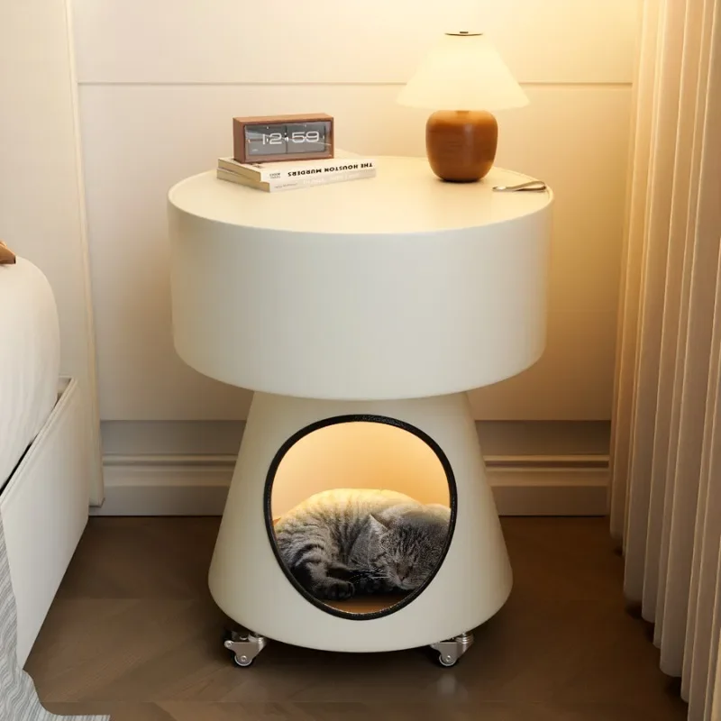 Removable roller household living room sofa coffee table, cat supplies bedside table storage table