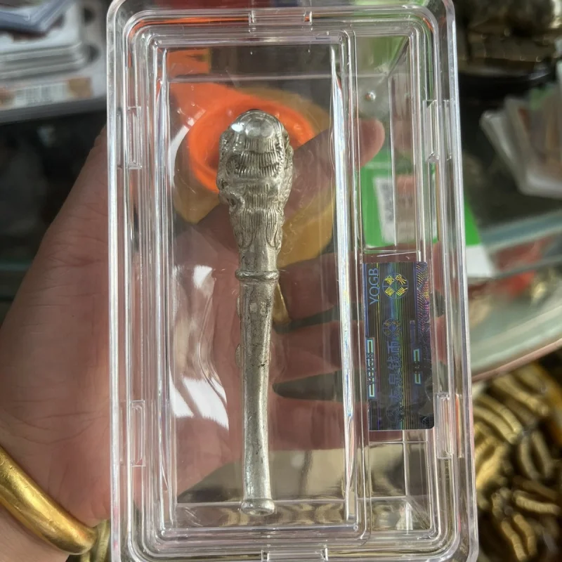 

Antique Miscellaneous Tibetan Silver Pipe Ethnic Style Antique Imitation Old White Copper Silver Plated Inlaid Gemstone Mouthpie