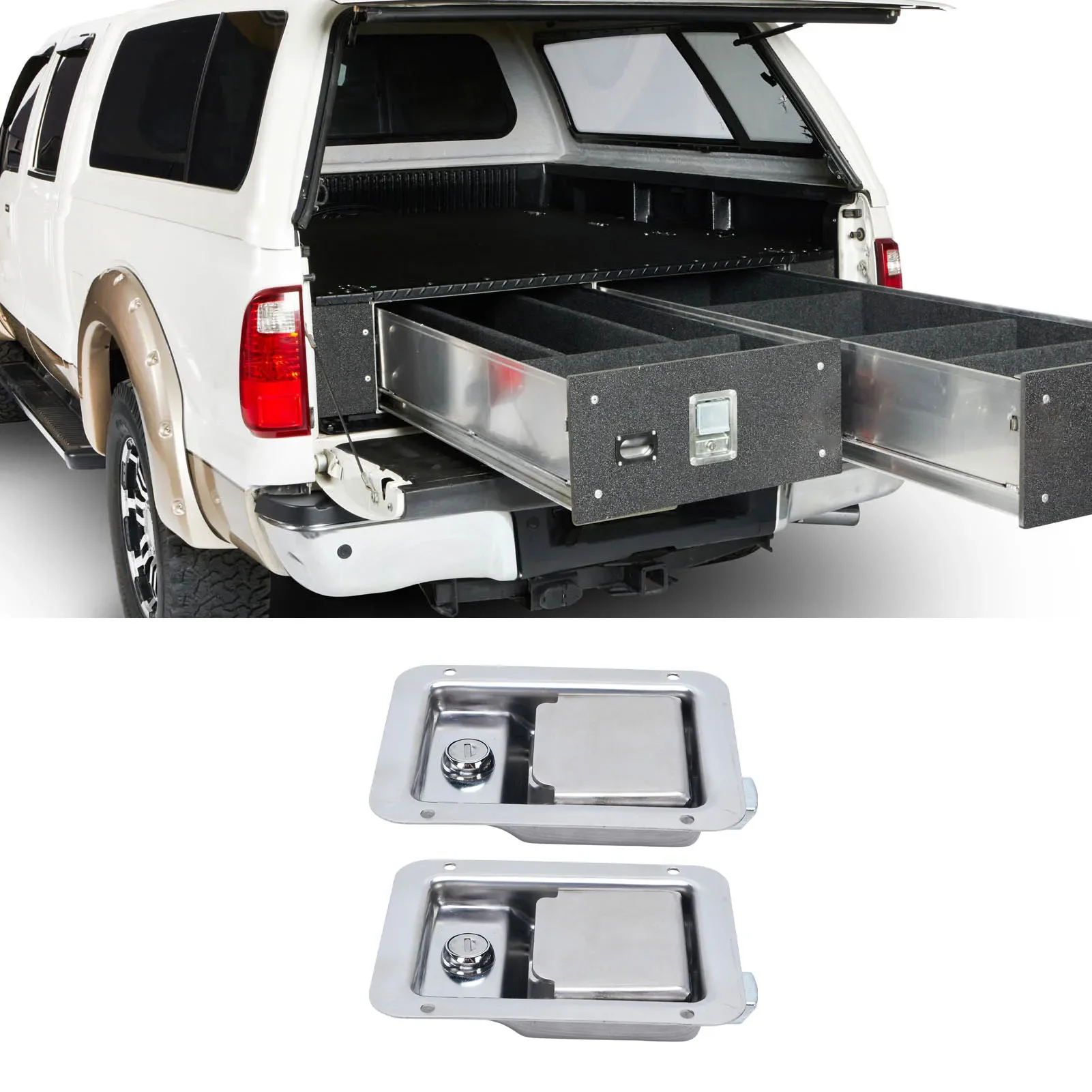 

2 Pcs Toolbox Handle Latch Stainless Steel Waterproofing with Key Trailer Paddle Door Latch for Motorhome 140 X 108mm