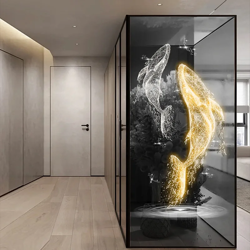 قسم حفلات الفندق من الفولاذ المقاوم للصدأ شاشة زجاجية فنية لقاعة الولائم في صندوق الفندق