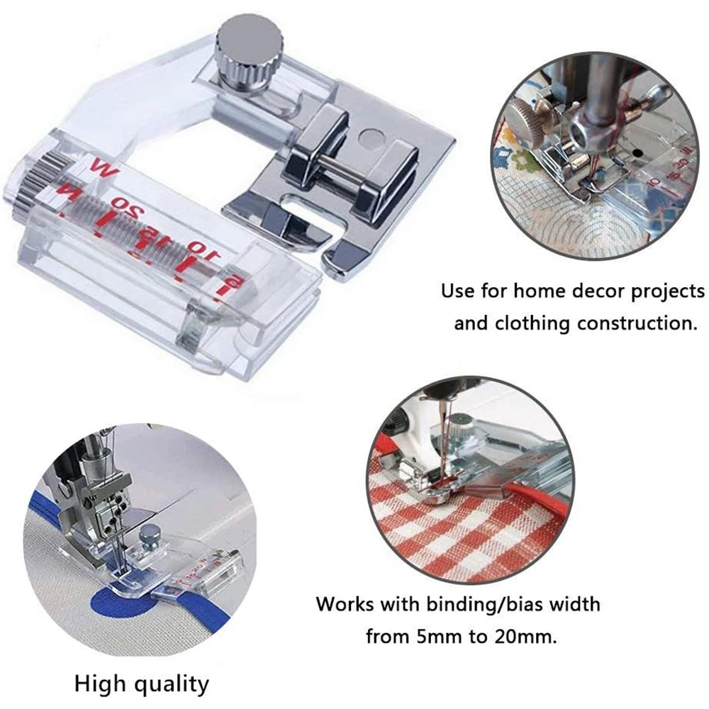 8 szt. Zestaw zawinięty brzeg stopka dociskowa taśma diagonalna stopka z lamownikiem regulowana prowadnica do akcesoriów domowa maszyna do szycia