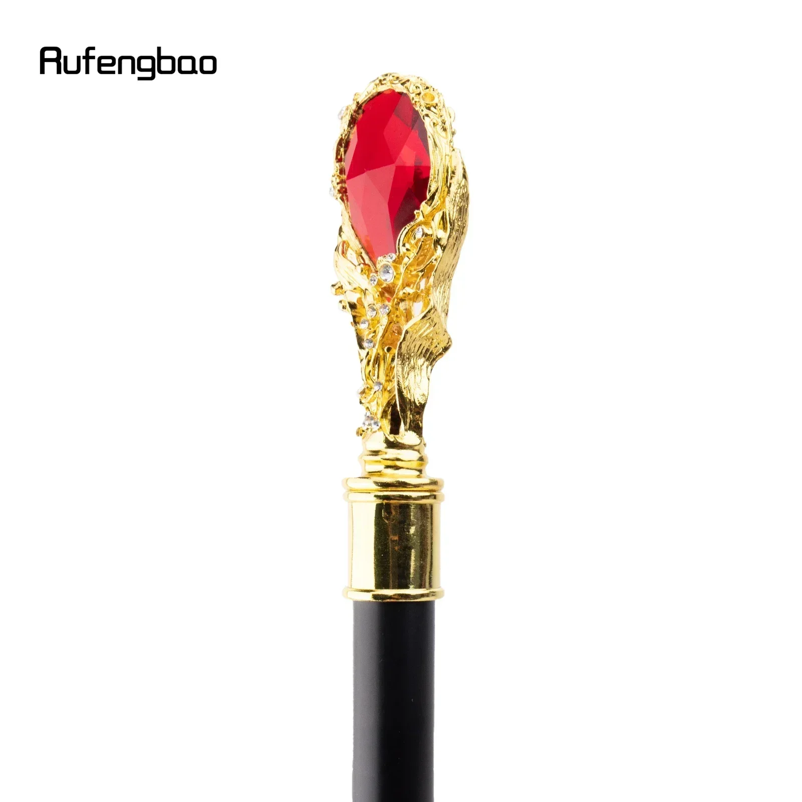 Czerwony Diament Złota Laska do Chodzenia Modna Dekoracyjna Laska Elegancka Laska Sceniczna dla Dżentelmena 95cm