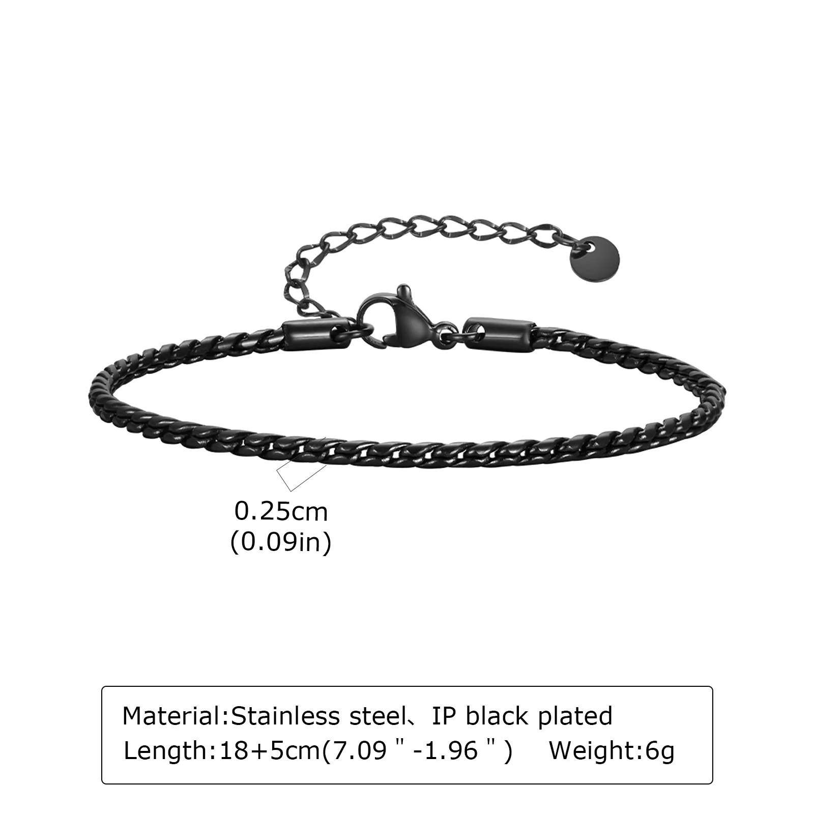Vnox schwarzes Edelstahlarmband für Herren, Punk-Armband mit gemischten Kettengliedern, verstellbares Pulseira-Armband für Herren, Hip-Hop-Schmuck, Geschenk