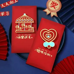 6pcs Baby Red Envelope Happy Birthday 2025 New Creative Large Red Envelope Full Moon Gift Red Envelope Bag