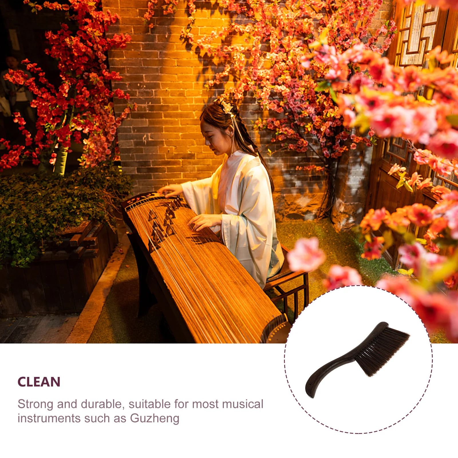 

1pc Guzheng Brush Guqin Cleaning Brush Dust Removal Tool For Musical Instruments Keyboards Portable Small Size Easy Storage Dark