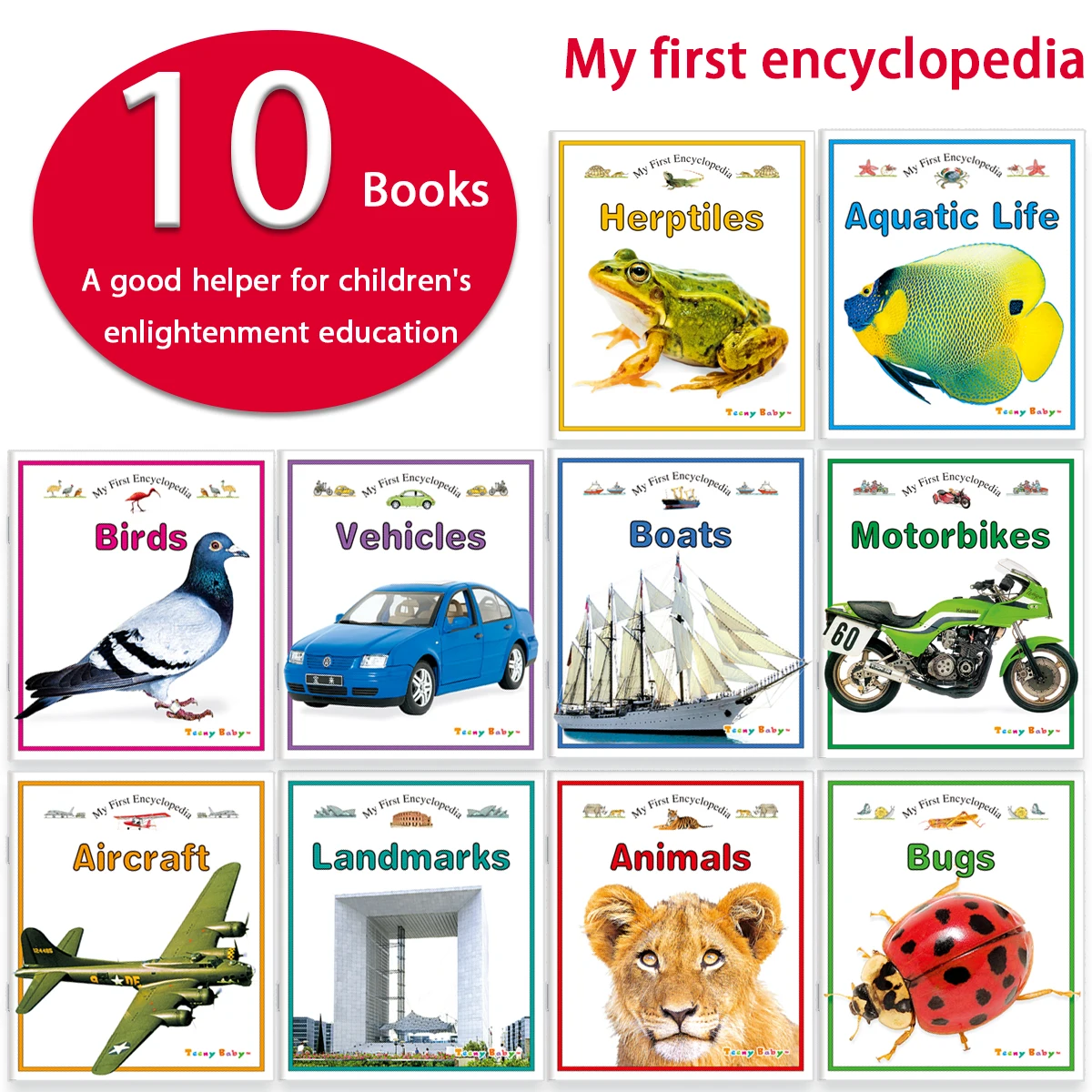 Children's 10-Book Set English Learning Science Books Comprehensive Knowledge Educational Reading Material for Kids