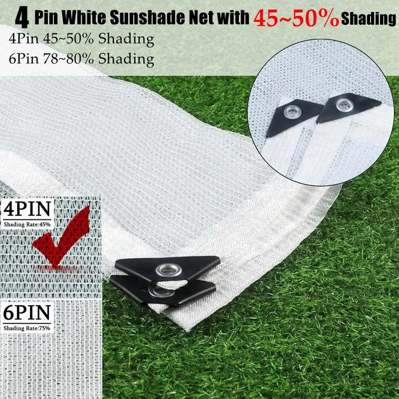 3Pin White Customizable Sunshade Net 55% Shading Rate Garden Building Sun Shelter Greenhouse Plant Sun Cover Balcony Gazebo Shade Awning Shading Garden Bonsai Succulent Plants Shading Cover UV Resistant Greenhouse Shade Cover White Sun Shade Net