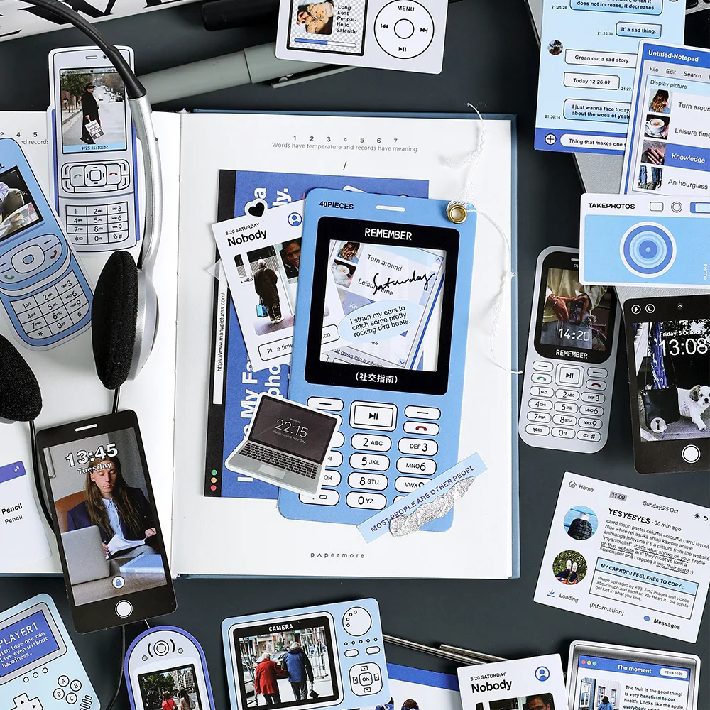 8Packs/Lot Informatie Cocons Serie Retro Bericht Zelfklevende Zelfklevende Sticker