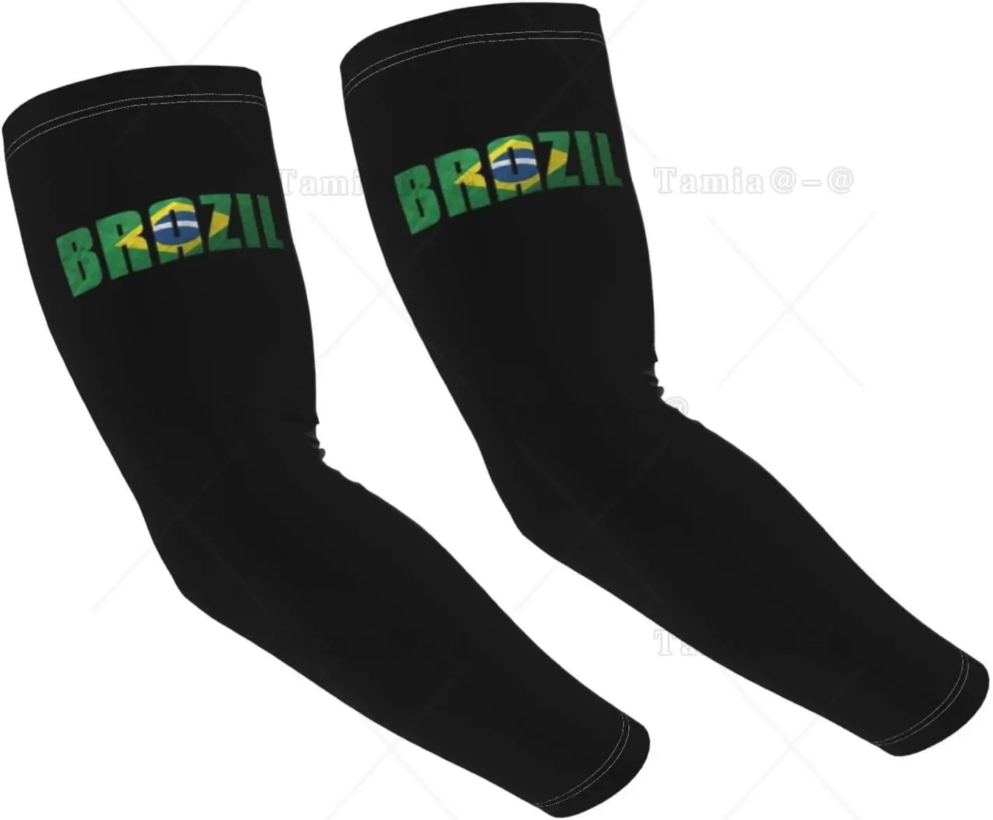 

Brazil Shooter Sleeves for Women Men Brazil Flag Sun Cooling Arm Sleeves Brazilian Arm Cover