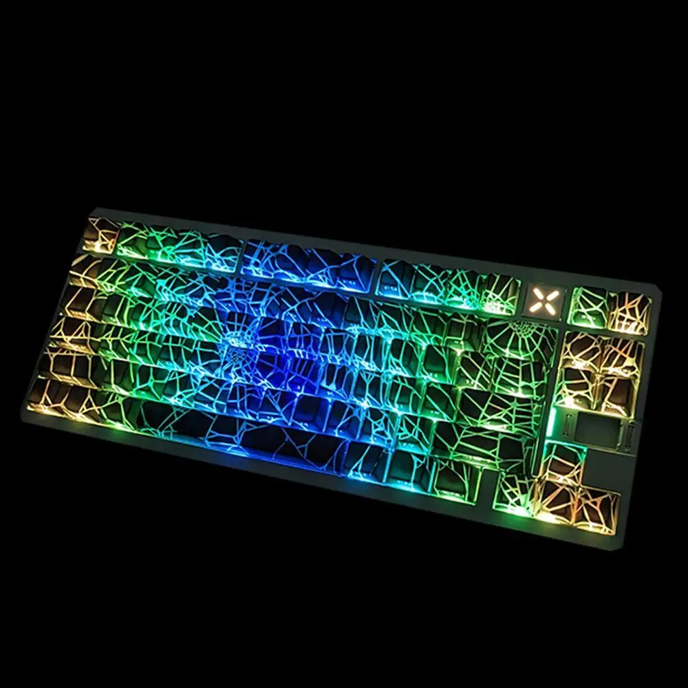 

Колпачки для клавиш Spider Web Dye Sub PBT, колпачки для клавиш Cherry Profile с боковой печатью и RGB-подсветкой, 129 клавиш для механической клавиатуры Cherry MX Switch