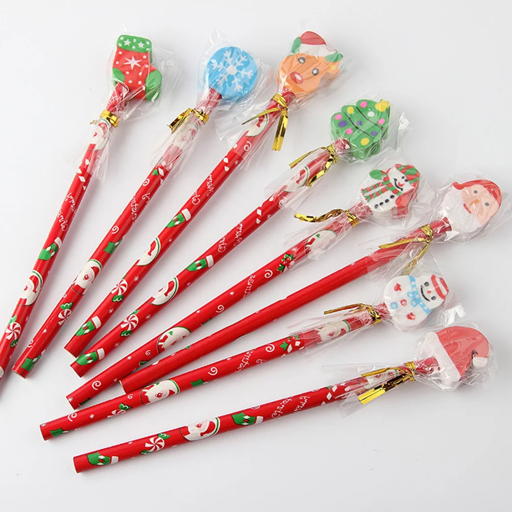 12 Pcs Christmas Pencil Pencils Cartoon Girl Bamboo Creative Child Stationary for Kids