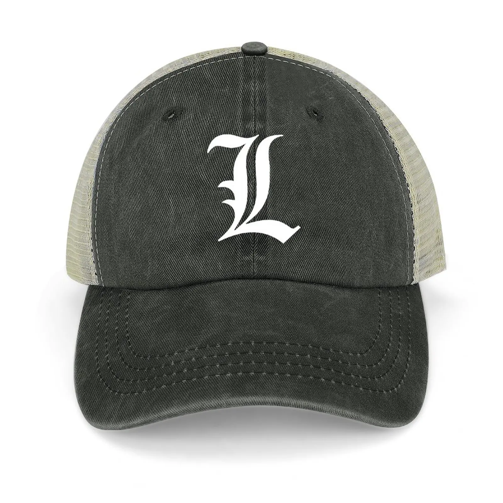 

L – Old English Initial White Letter L Baseball Cap custom caps black Fishing cap Uv Protection Solar Hat Mens Tennis Women's