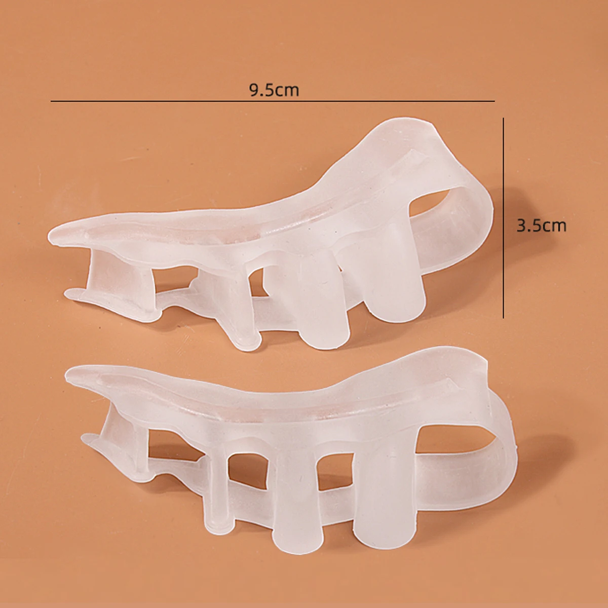 1 Pair Soft Silicone Toe Separators, Relieve Overlapping Toes & Hallux Valgus Pain, Universal Bunion Corrector for Men and Women
