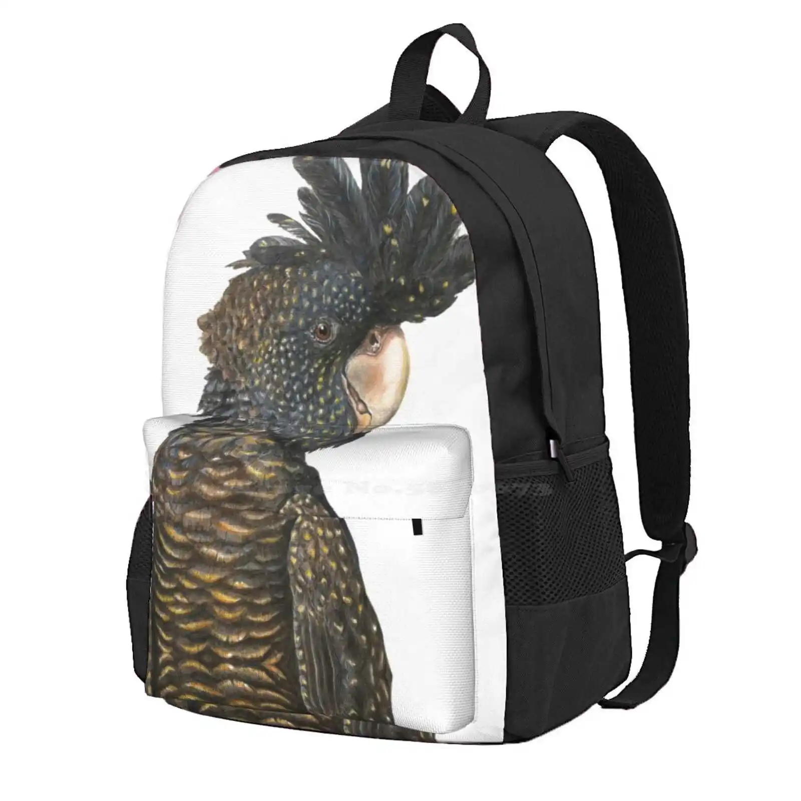 Black Cockatoo - By Nadya Neklioudova Hot Sale Schoolbag Backpack Fashion Bags Red Tailed Black Cockatoo Australian Cockatoo