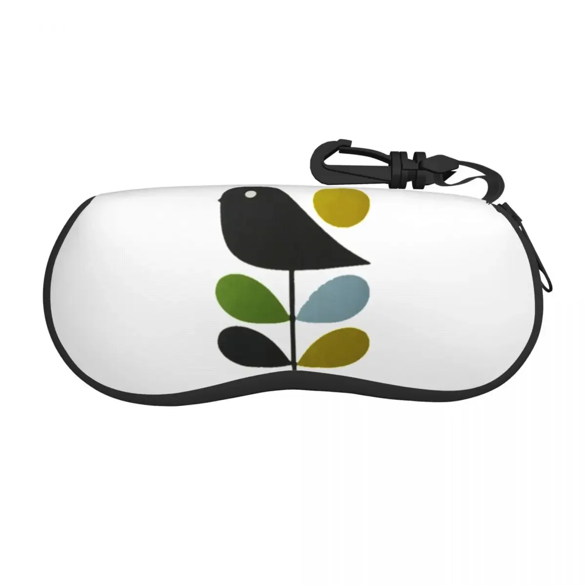 Custom Abstract Orla Kiely Bird Eyeglass Glasses Case Women Men Soft Mid Century Scandinavian Sunglasses Protective Bag