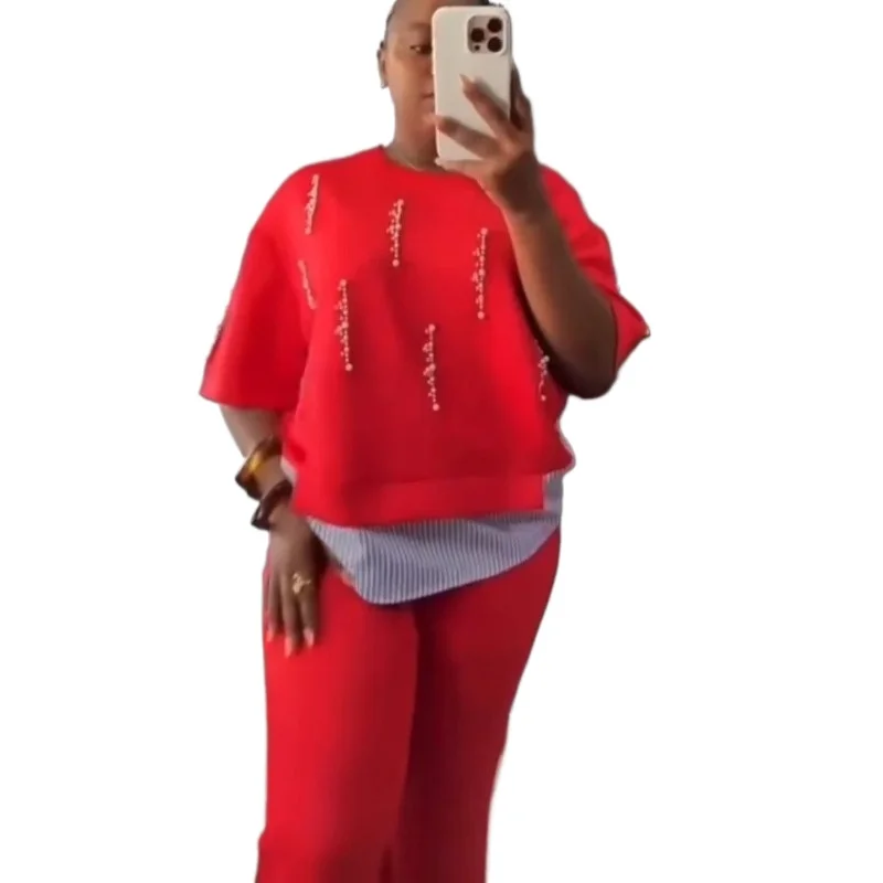 

2 Piece Women Sets Dashiki African New Arrival Summer Autumn Matching Sets Two Pieces Sets Top Pants Suits Outfits Clothing