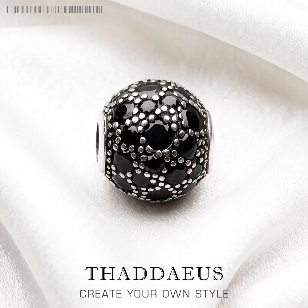 Beads Black Crushed,925 Sterling Silver Karma Charms European Jewelry Accessories