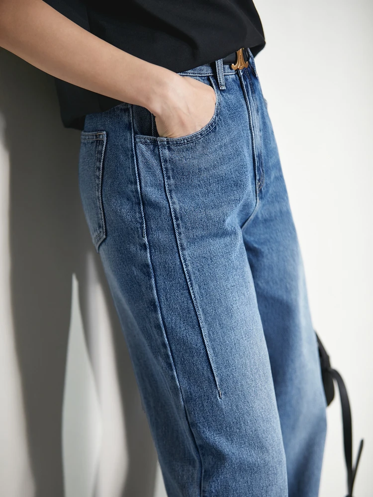 Women's Wide Leg Jeans - Vintage Loose Fit Denim Pants