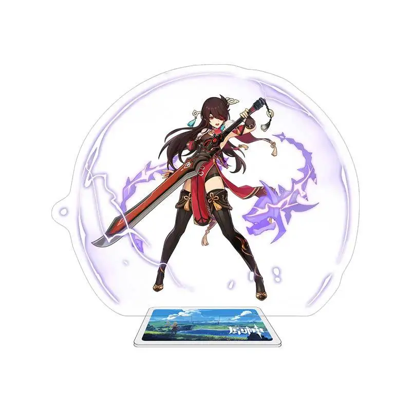 New Genshin Impact Game Peripheral Raiden Shogun Sangonomiya Kokomi Acrylic Stand Model Plate Charm Collectible Desktop Decor