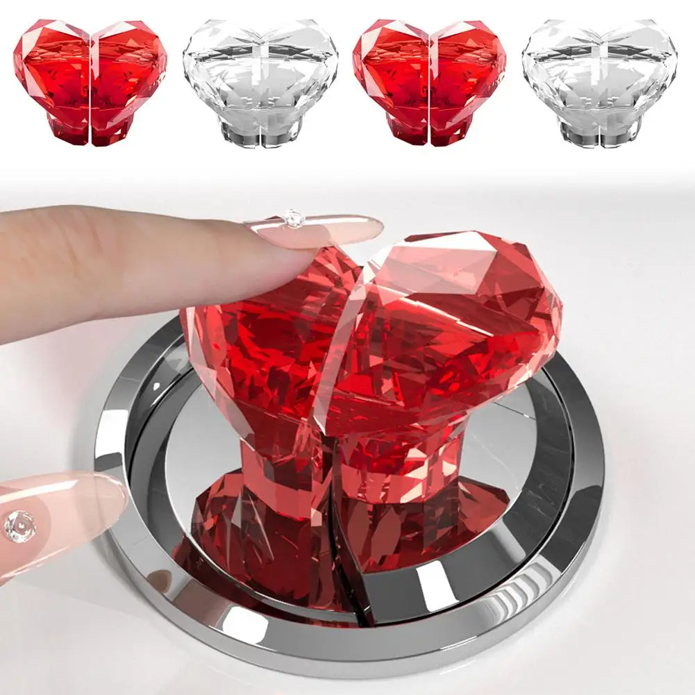 Heart Shaped Toilet Presser Toilet Water Tank Press Decor Switch Push Protector Nail Button Room Bathing Accessories P3F8