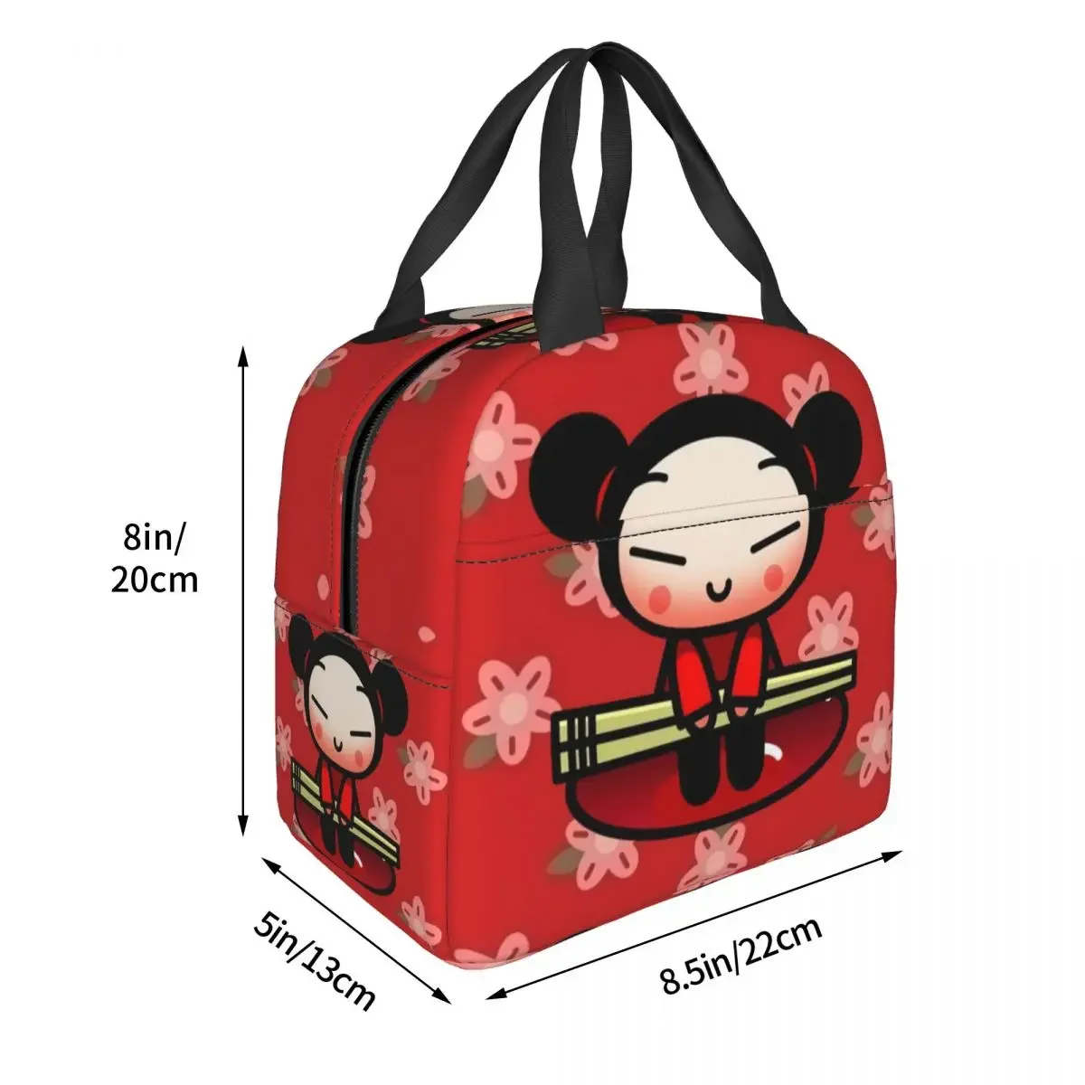 Cartoon Anime Pucca Resuable Lunch box Women Leakproof Cooler Thermal Food Insulated Lunch Bag School Children Student