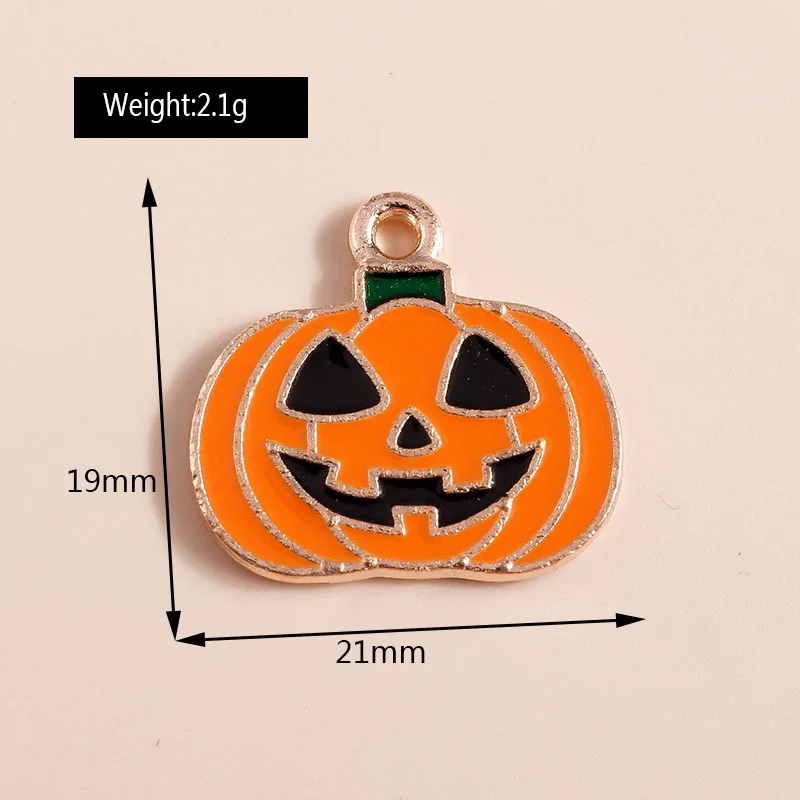 20 Stück süße Emaille Halloween Geist Kürbis Fledermaus Charms für Schmuckherstellung Ohrringe Anhänger Halsketten Armband DIY Bastelbedarf – Detail 11