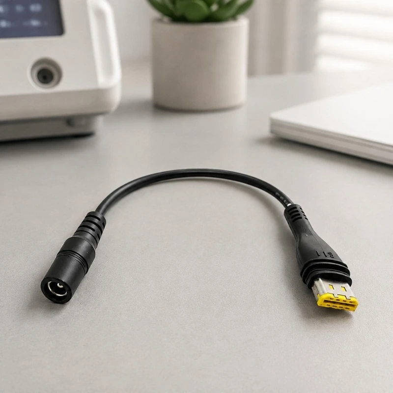 4XFC Ventilator Adapter Cable, 20 Short Cable with Female DC5525 Socket and Yellow Power Plug, Spare Connection Cord for