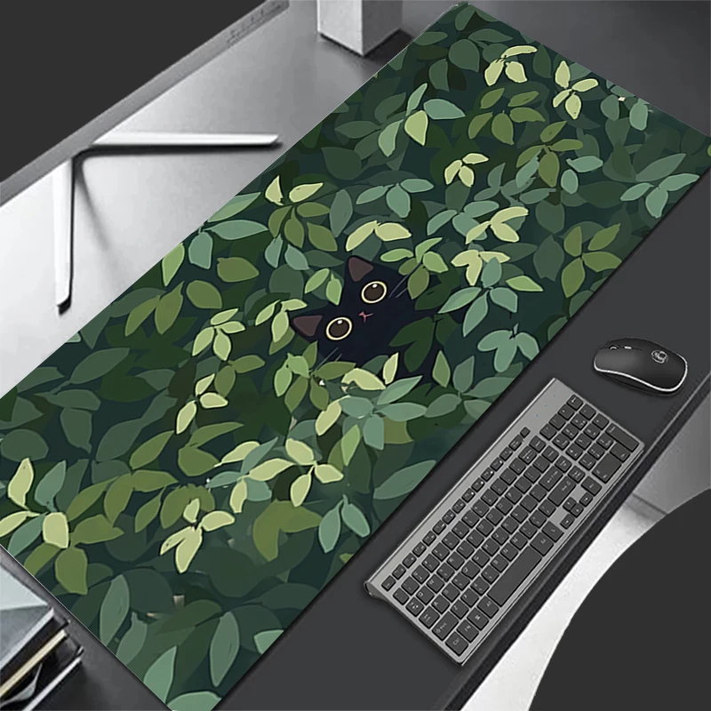 Gamer Desk Mat Mousepads Cat in Kawaii Grass Pc gift Mouse Pad Office Desk Pads Large Mousepad Non-slip Mouse Mats For Computer