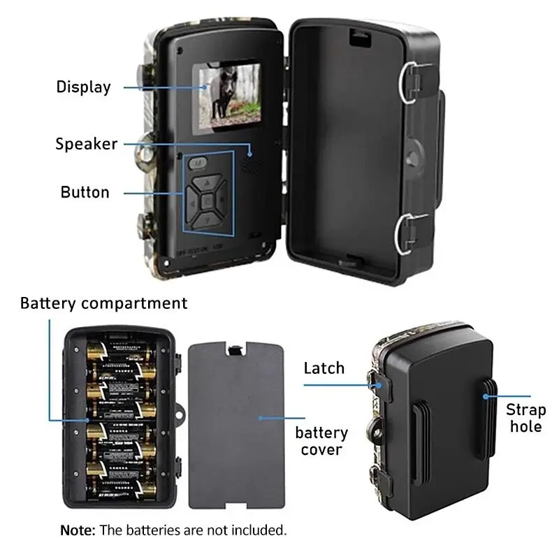 Cámara de rastreo para caza al aire libre, nuevo Detector de animales salvajes, cámara de luz infrarroja Invisible, impermeable, monitoreo, trampa para fotos