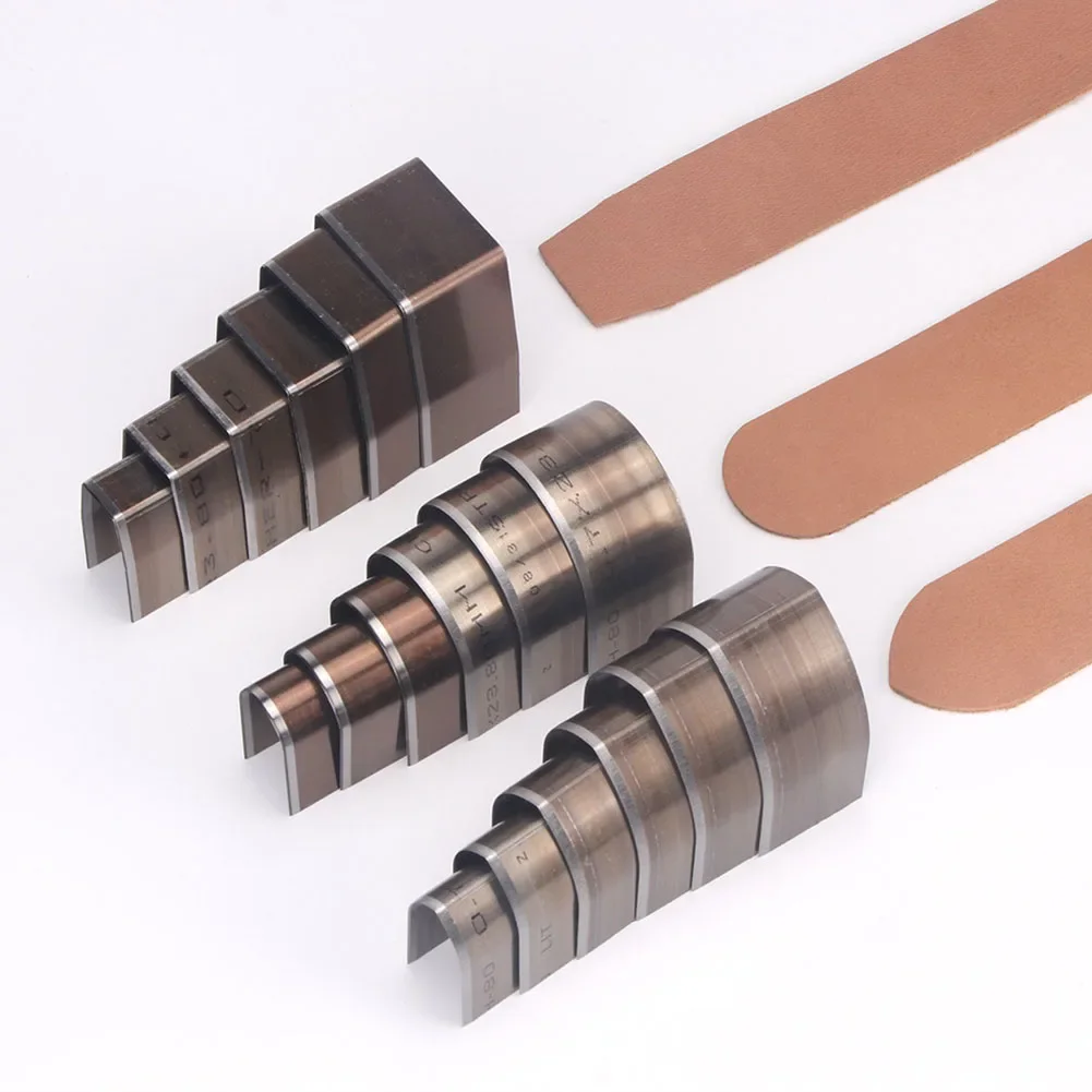 18/10/7PCS Leather Belt Punch Chisel Cutter Mold Round/V Shaped/Square Corner Cutter Strap Edge Punch 15/20/25/30/35/38mm