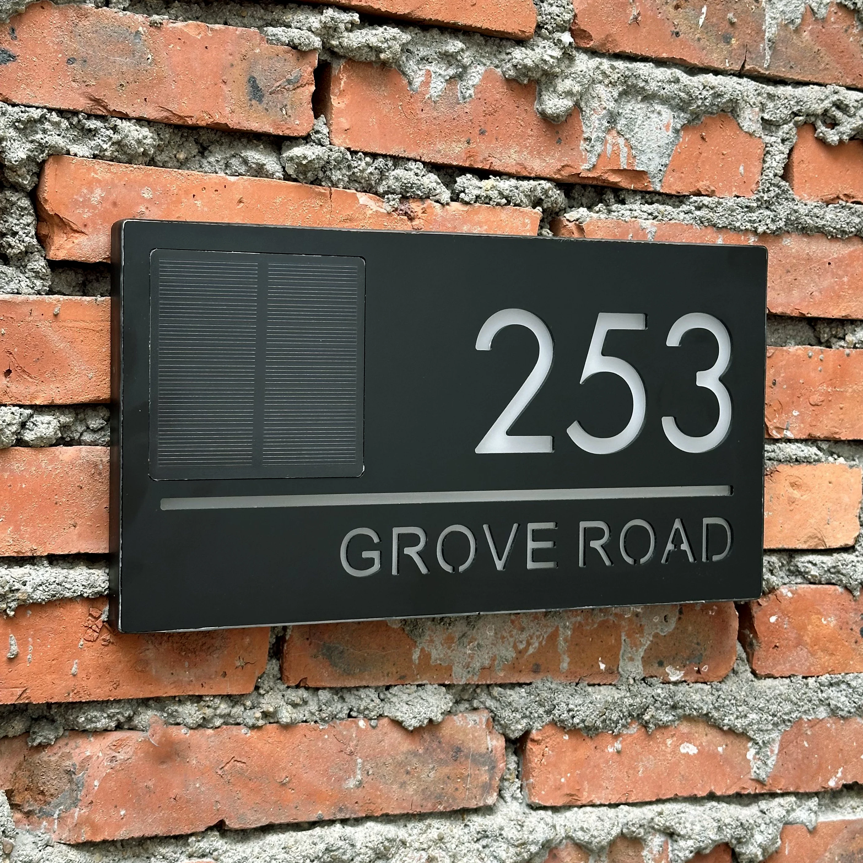 Customized House Number Outdoor LED Solar Exterior House Numbers Modern 3D Illuminated House Sign 3/7 Lights Colors Door Sign