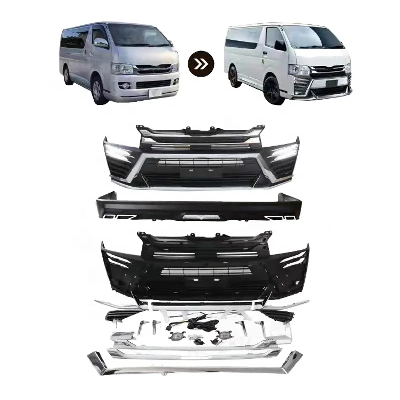

LE-STAR 4X4 for Car Body Parts Front Rear Bumper Modified Bodykit with LED Light for HIACE 2005-2018
