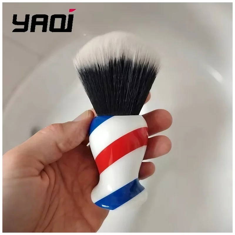 YAQI Men's Grooming Tool 30mm Monster Barber Pole Shaving Brush Colorful Bristle Soft Hard Bristle Options Best Gift for Men